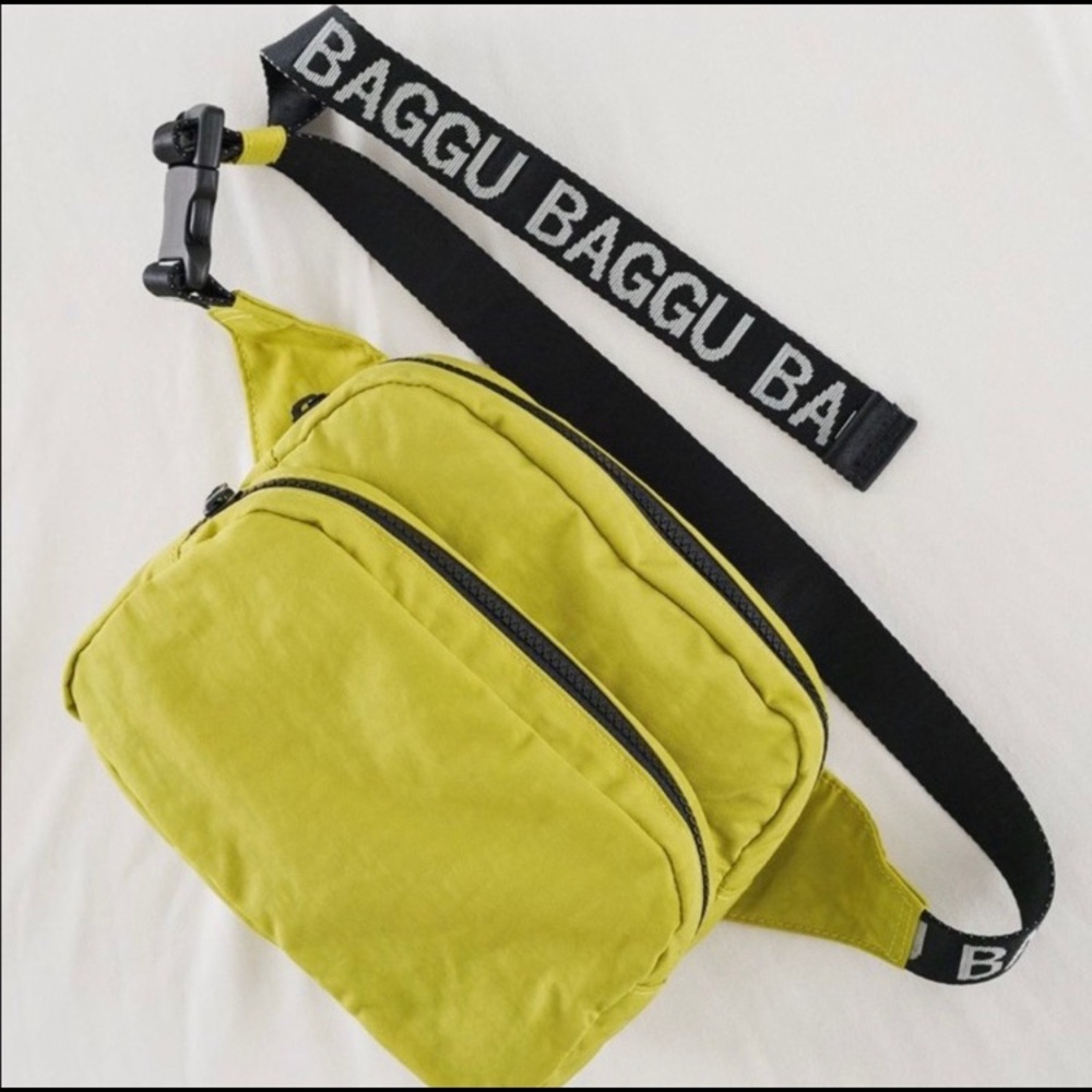 ISO BAGGU fanny pack chartreuse w/ original strap